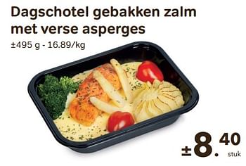 Promoties Dagschotel gebakken zalm met verse asperges - Huismerk - Bon'Ap - Geldig van 26/04/2023 tot 23/05/2023 bij Bon'Ap