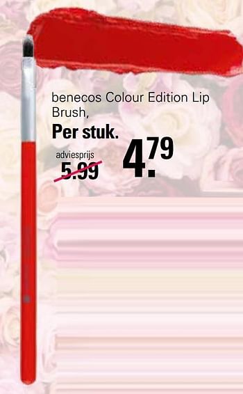Promoties Benecos colour edition lip brush - Benecos - Geldig van 28/04/2023 tot 15/05/2023 bij De Online Drogist