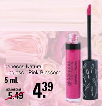 Promotions Benecos natural lipgloss - pink blossom - Benecos - Valide de 28/04/2023 à 15/05/2023 chez De Online Drogist