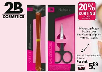 Promoties 2b cosmetics nail scissors - 2B - Geldig van 28/04/2023 tot 15/05/2023 bij De Online Drogist