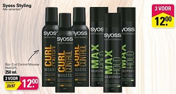 Promoties Curl control mousse hold 2-5 - Syoss - Geldig van 28/04/2023 tot 15/05/2023 bij De Online Drogist