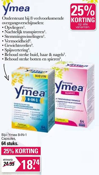 Promoties Ymea 8-in-1 capsules - Ymea - Geldig van 28/04/2023 tot 15/05/2023 bij De Online Drogist