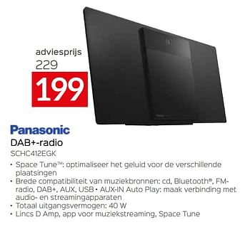 Promoties Panasonic dab+-radio schc412egk - Panasonic - Geldig van 05/05/2023 tot 03/06/2023 bij Selexion