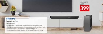 Promoties Philips soundbar 3.1 tab8507b10 - Philips - Geldig van 05/05/2023 tot 03/06/2023 bij Selexion