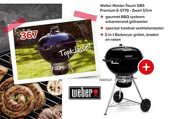 Promoties Weber master-touch gbs premium e-5770 - zwart - Weber - Geldig van 08/05/2023 tot 11/06/2023 bij Euro Shop