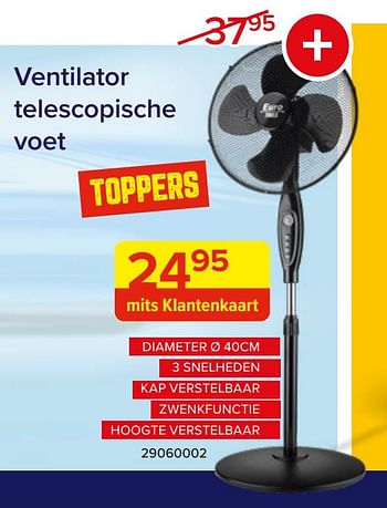 Promoties Euro tools ventilator telescopische voet - Euro Tools - Geldig van 08/05/2023 tot 11/06/2023 bij Euro Shop