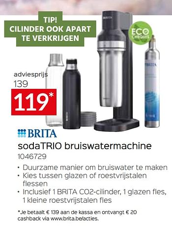 Promoties Brita sodatrio bruiswatermachine 1046729 - Brita - Geldig van 05/05/2023 tot 03/06/2023 bij Selexion