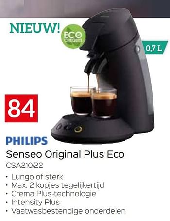 Promoties Philips senseo original plus eco csa210-22 - Philips - Geldig van 05/05/2023 tot 03/06/2023 bij Selexion