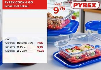 Promoties Pyrex cook + go schaal met deksel rond - Pyrex - Geldig van 08/05/2023 tot 11/06/2023 bij Euro Shop