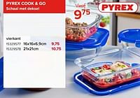 Pyrex cook + go schaal met deksel vierkant-Pyrex