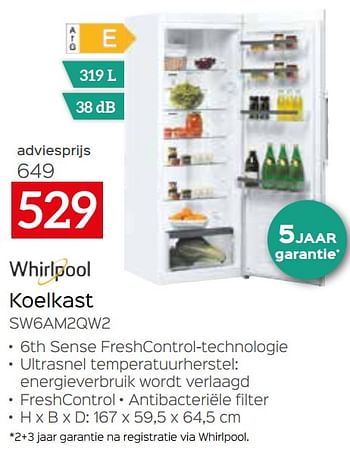 Promoties Whirlpool koelkast sw6am2qw2 - Whirlpool - Geldig van 05/05/2023 tot 03/06/2023 bij Selexion