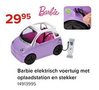 Barbie elektrisch voertuig met oplaadstation en stekker-Mattel