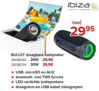 Promoties Bullet draagbare luidspreker - Ibiza - Geldig van 08/05/2023 tot 11/06/2023 bij Euro Shop