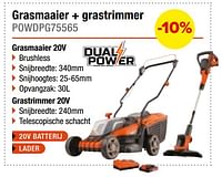 Powerplus grasmaaier + grastrimmer powdpg75565 -10%-Powerplus
