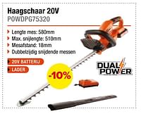 Powerplus haagschaar 20v powdpg75320 -10%-Powerplus
