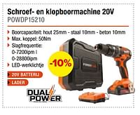 Powerplus schroef- en klopboormachine 20v powdp15210 -10%-Powerplus
