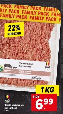 Promoties Bereid varkens- en kalfsgehakt - Huismerk - Lidl - Geldig van 17/05/2023 tot 23/05/2023 bij Lidl