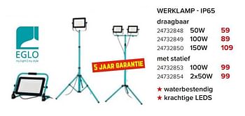 Promotions Werklamp - ip65 - Eglo - Valide de 08/05/2023 à 11/06/2023 chez Euro Shop