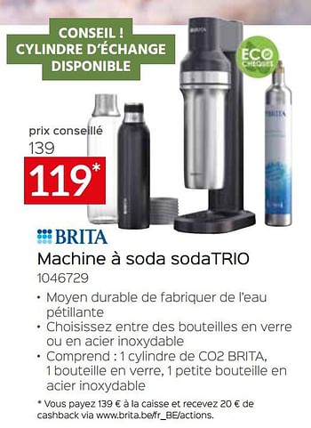 Promotions Brita machine à soda sodatrio 1046729 - Brita - Valide de 05/05/2023 à 03/06/2023 chez Selexion