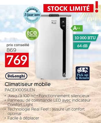 Promotions Delonghi climatiseur mobile pacex100silen - Delonghi - Valide de 05/05/2023 à 03/06/2023 chez Selexion