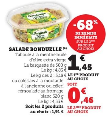 Promotions Salade bonduelle - Bonduelle - Valide de 03/05/2023 à 14/05/2023 chez Super U