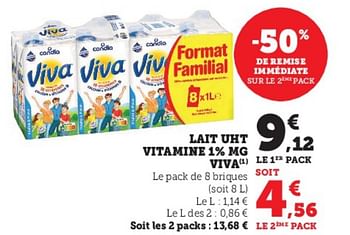 Promotions Lait uht vitamine viva - Viva - Valide de 03/05/2023 à 14/05/2023 chez Super U