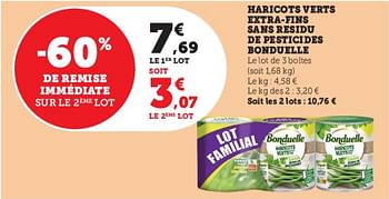 Promotions Haricots verts extra-fins sans residu de pesticides bonduelle - Bonduelle - Valide de 03/05/2023 à 14/05/2023 chez Super U