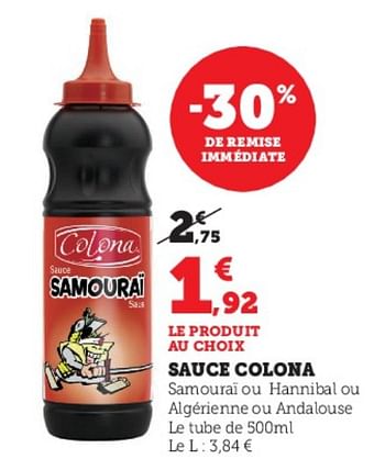 Promotions Sauce colona - Colona - Valide de 03/05/2023 à 14/05/2023 chez Super U