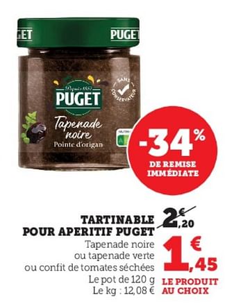 Promotions Tartinable pour aperitif puget - Puget - Valide de 03/05/2023 à 14/05/2023 chez Super U