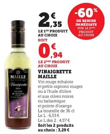 Promotions Vinaigrette maille - Maille - Valide de 03/05/2023 à 14/05/2023 chez Super U