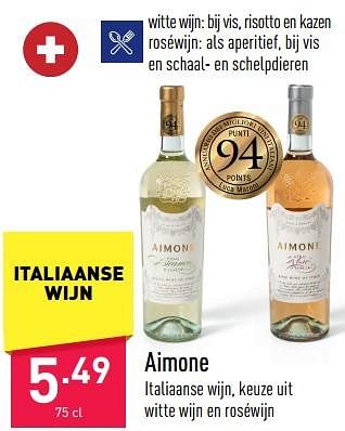 Promoties Aimone - Witte wijnen - Geldig van 19/05/2023 tot 26/05/2023 bij Aldi