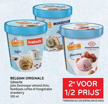 Promoties Belgian originals ijsboerke 2e voor 1-2 prijs - Ijsboerke - Geldig van 17/05/2023 tot 30/05/2023 bij Alvo