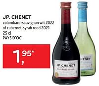 Jp. chenet colombard-sauvignon wit 2022 of cabernet-syrah rood 2021-Witte wijnen