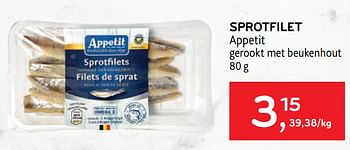 Promoties Sprotfilet appetit - Appetit - Geldig van 17/05/2023 tot 30/05/2023 bij Alvo