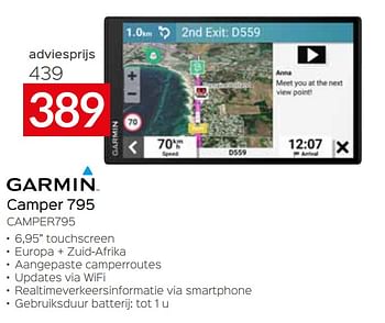 Promoties Garmin camper 795 camper795 - Garmin - Geldig van 05/05/2023 tot 03/06/2023 bij Selexion