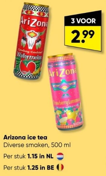 Promoties Arizona ice tea - Arizona - Geldig van 08/05/2023 tot 21/05/2023 bij Big Bazar