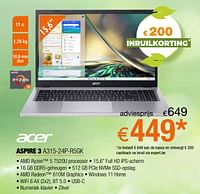 Promoties Acer aspire 3 a315-24p-r5gk - Acer - Geldig van 05/05/2023 tot 03/06/2023 bij Expert