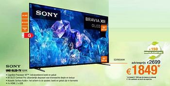 Promoties Sony uhd oled-tv scxr65a84k - Sony - Geldig van 05/05/2023 tot 03/06/2023 bij Expert