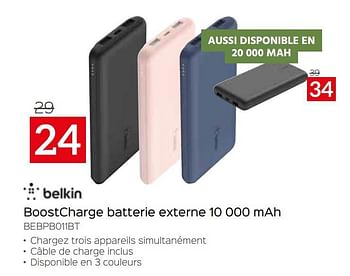 Promotions Belkin boostcharge batterie externe 10 000 mah bebpb011bt - BELKIN - Valide de 05/05/2023 à 03/06/2023 chez Selexion