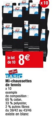 Promotions Mi-chaussettes de tennis - INFLUX - Valide de 09/05/2023 à 21/05/2023 chez Migros