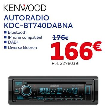 Promoties Kenwood autoradio kdc-bt740dabna - Kenwood - Geldig van 10/05/2023 tot 20/06/2023 bij Auto 5
