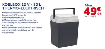 Promoties Koelbox 12 v - thermo-elektrisch - Huismerk - Auto 5  - Geldig van 10/05/2023 tot 20/06/2023 bij Auto 5