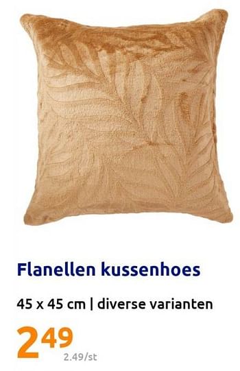 Promoties Flanellen kussenhoes - Huismerk - Action - Geldig van 10/05/2023 tot 16/05/2023 bij Action