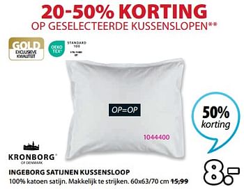 Promoties Ingeborg satijnen kussensloop - Kronborg - Geldig van 08/05/2023 tot 21/05/2023 bij Jysk