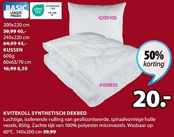 Promoties Kvitekoll synthetisch dekbed - Huismerk - Jysk - Geldig van 08/05/2023 tot 21/05/2023 bij Jysk