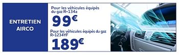 Promotions Entretien airco pour les véhicules équipés du gaz r-134a - Produit maison - Auto 5  - Valide de 10/05/2023 à 20/06/2023 chez Auto 5