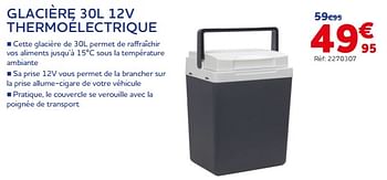 Promotions Glacière 12v thermoélectrique - Produit maison - Auto 5  - Valide de 10/05/2023 à 20/06/2023 chez Auto 5