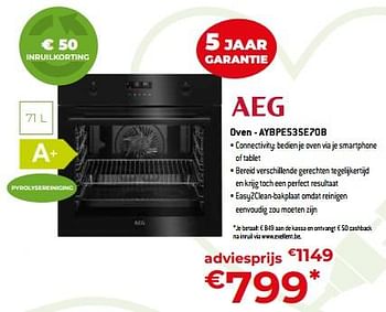 Promoties Aeg oven - aybpe535e70b - AEG - Geldig van 05/05/2023 tot 03/06/2023 bij Exellent