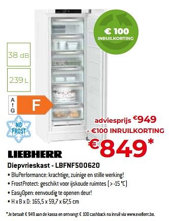 Promoties Liebherr diepvrieskast - lbfnf500620 - Liebherr - Geldig van 05/05/2023 tot 03/06/2023 bij Exellent