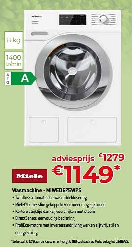 Promoties Miele wasmachine - miwed675wps - Miele - Geldig van 05/05/2023 tot 03/06/2023 bij Exellent